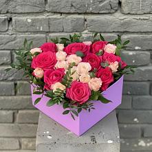 Цветочная композиция из Розы в коробке в Марьиных Колодцах