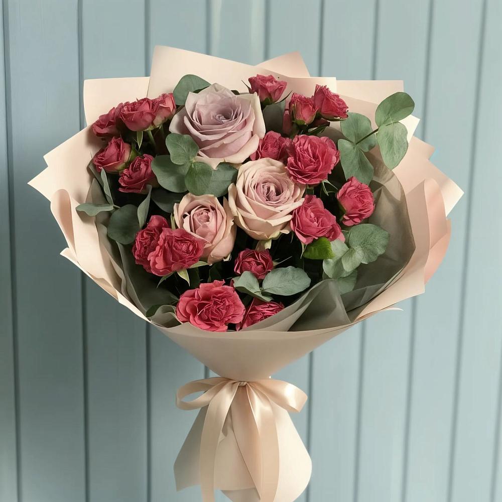 Букет цветов из: Гвоздики и Розы в Марьиных Колодцах