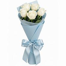 Букет 5 Белых роз Проуд в Марьиных Колодцах