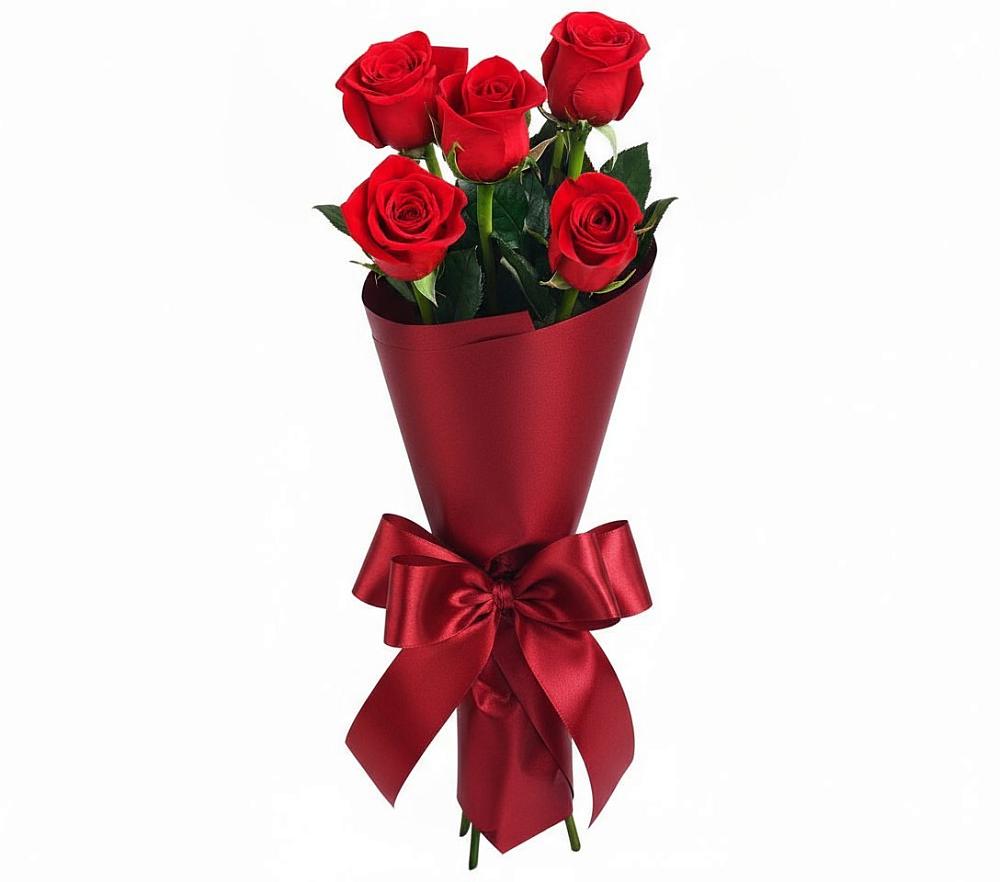Букет 5 Красных роз Эдлесс Лав в Марьиных Колодцах