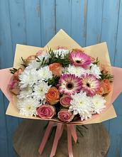 Букет цветов из:  Розы, Герберы и Хризантемы #REPLACE_PRED# Марьиных Колодцах