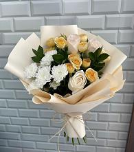 Букет цветов из:  Розы и Хризантемы в Марьиных Колодцах