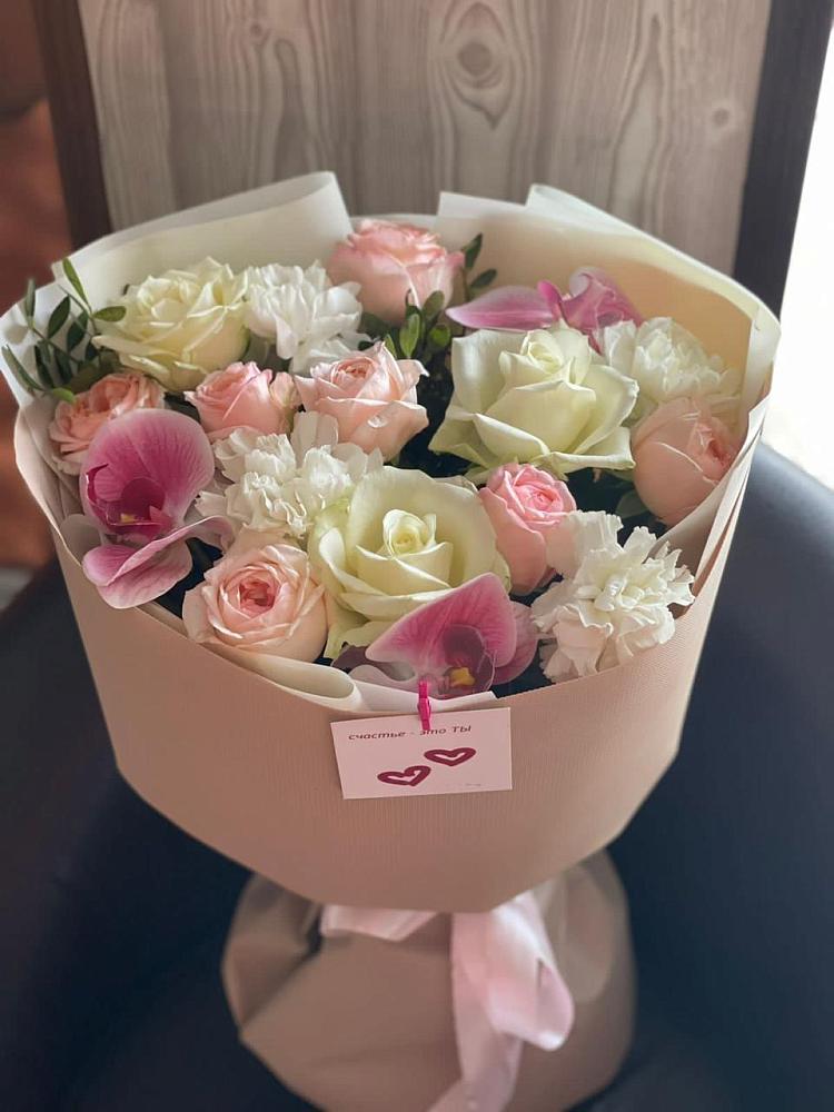 Букет цветов из: Орхидеи, Розы и Гвоздики в Марьиных Колодцах