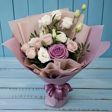 Букет цветов из:  Розы и Лизиантусы в Марьиных Колодцах