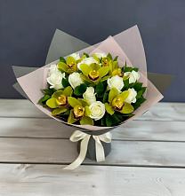 Букет цветов из:  Орхидеи и Розы в Марьиных Колодцах