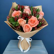 Букет цветов из:  Розы и Альстромерии в Марьиных Колодцах
