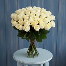 Букет 51 Белая роза Эдлесс Лав в Марьиных Колодцах