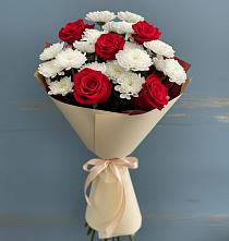 Букет цветов из:  Розы и Хризантемы в Марьиных Колодцах