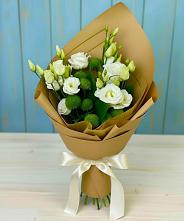 Букет цветов из:  Хризантемы и Лизиантусы #REPLACE_PRED# Марьиных Колодцах