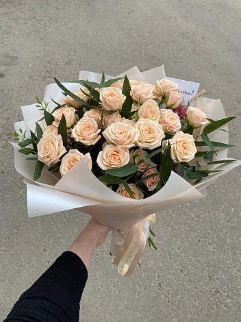 Букет Кремовые розы Латте в Марьиных Колодцах