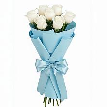 Букет 7 белых роз Проуд в Марьиных Колодцах