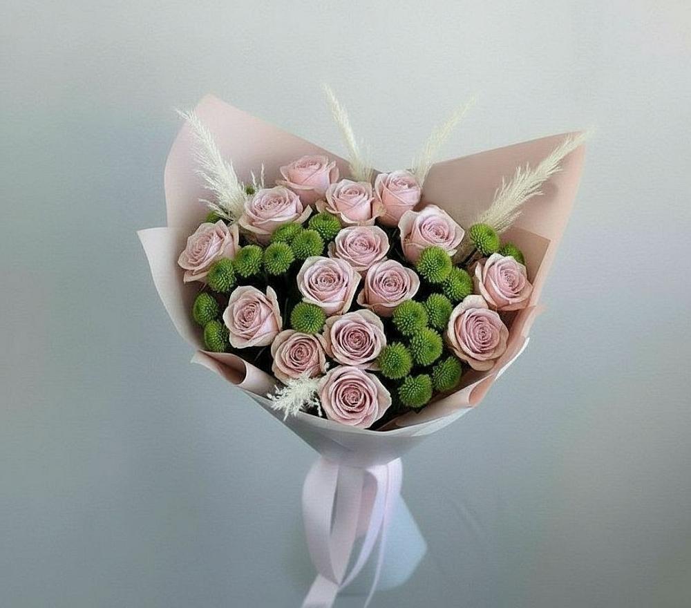 Букет цветов из: Розы и Хризантемы в Марьиных Колодцах