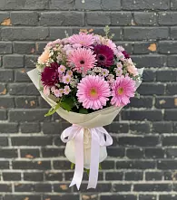 Букет цветов из:  Герберы и Хризантемы в Марьиных Колодцах