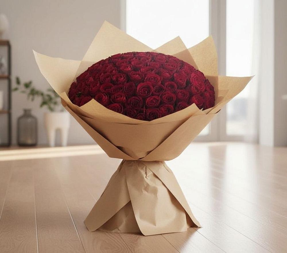 Букет 101 Красная роза в Марьиных Колодцах