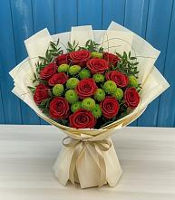 Букет цветов из:  Розы и Хризантемы в Марьиных Колодцах