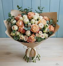 Букет цветов из:  Альстромерии и Розы в Марьиных Колодцах